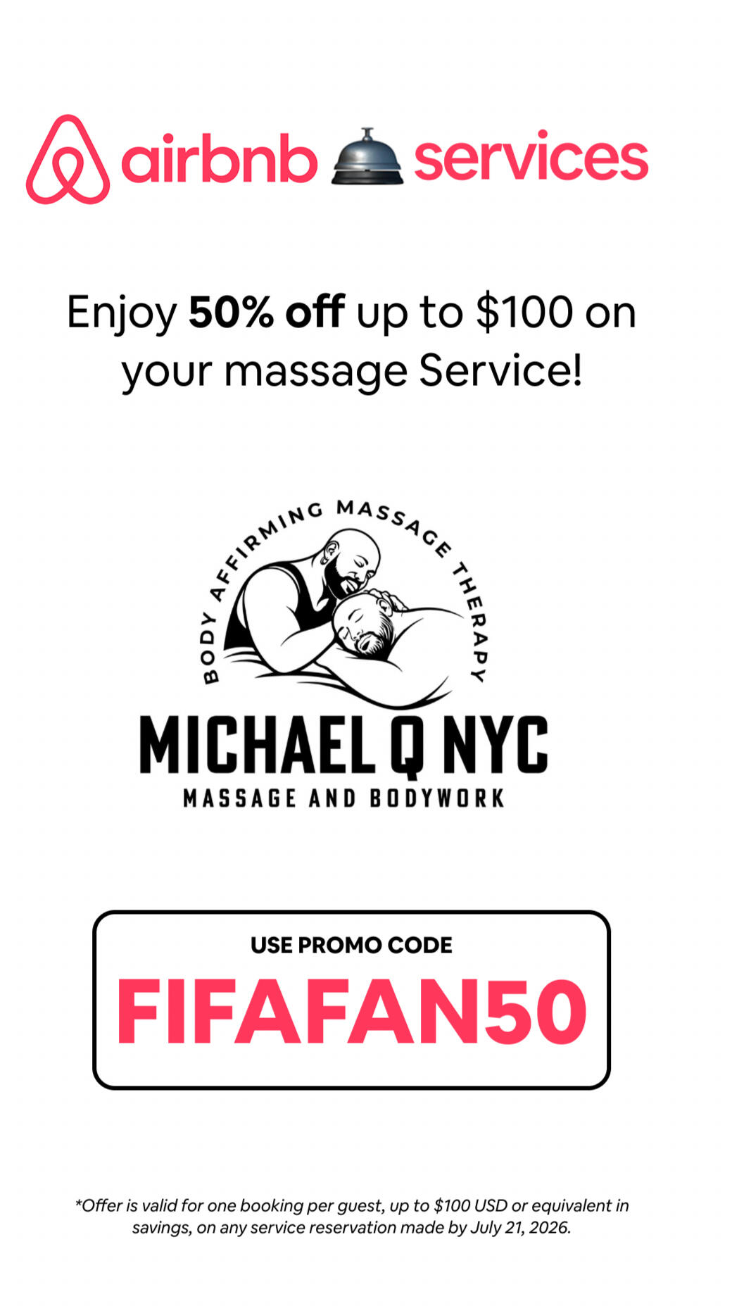 Airbnb 50% Off Massage Special